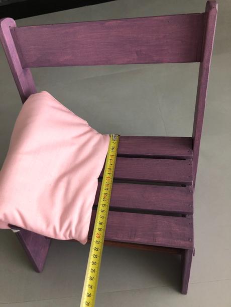 Dřevěná židlička fialková s podsedákem růžová, 