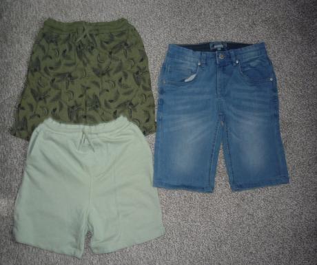 2x teplákové kraťasy+džínové vel 134-140, sinsay,134