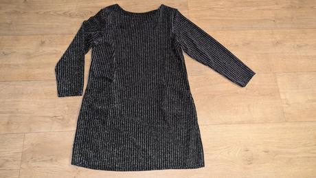 Černo stříbrné mikinové šaty vel. 44/46, 46