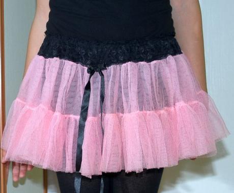 Sukně i spodnice tylová růžová s krajkou, 146