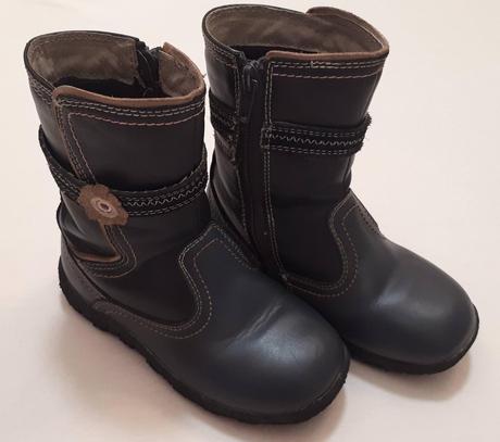 Dětské černé kožené kozačky, zn.protetika, vel.27, protetika,27