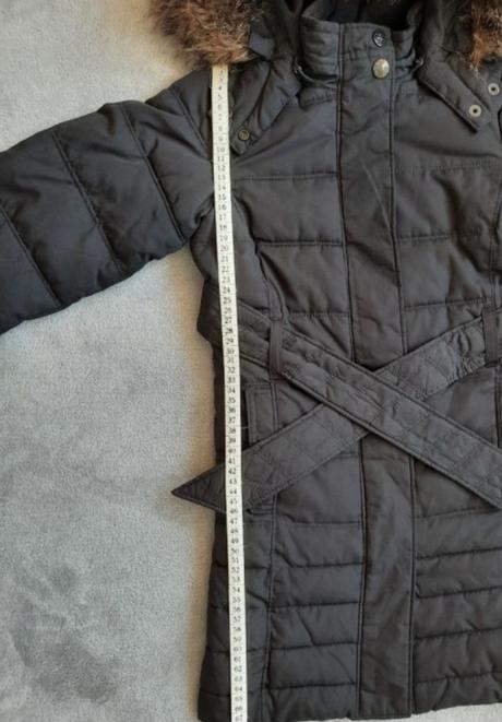 Gap kabát, dlouhá bunda s kožíškem, gap,128