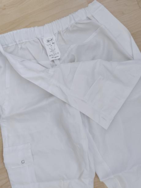 Pracovní bílé kalhoty vel.l. m+p, l