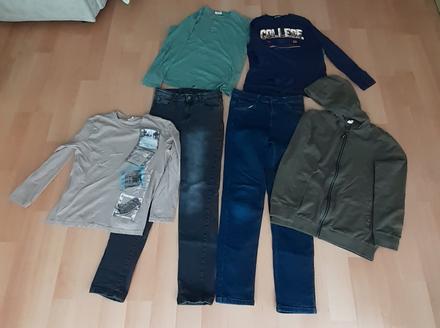 Džíny, trika a mikina 164, 158–170