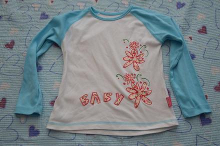 Triko dl. rukáv, kytky s leskem, 122