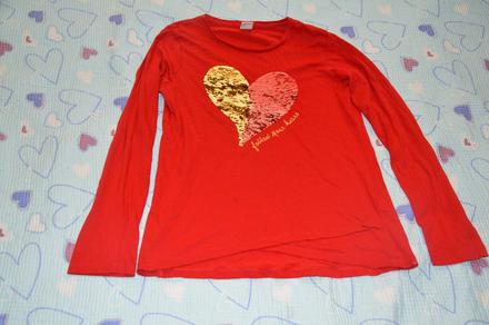 146 152 triko dlouhý rukáv s měnícím srdcem, lindex,152