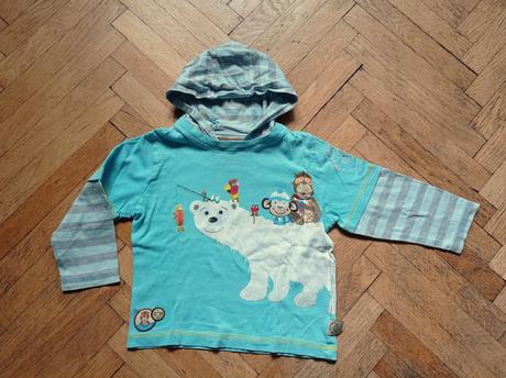 Triko dlouhý rukáv s kapucí 104, tesco,104