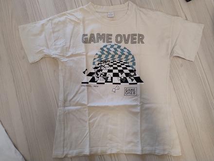 Béžové tričko motiv šachy lindex vel. 146/152, lindex,146