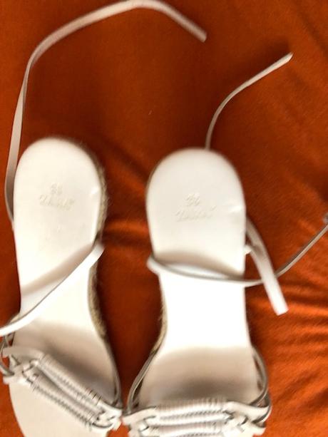 Zara bile sandaly na klinu 38 kozene, zara,38