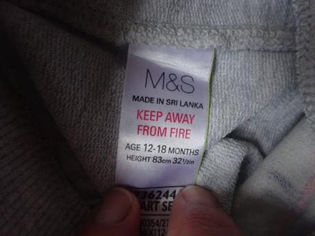 Tepláky šedé s ptáčkem, vel. 86, marks & spencer,86