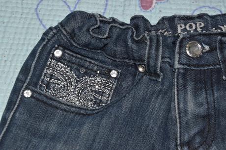 Elastické džíny rifle s kamínky, 140