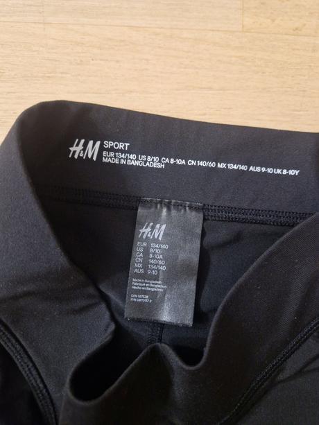 Legíny sportovní tříčtvrteční černé hm, h&m,134