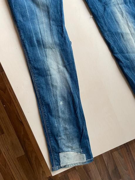 Děrované džíny, vel 38/m cca s/m, vintage bsk deni, 38