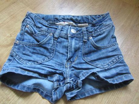 Džínové kraťasy, šortky odlehčená riflovina, h&m,116