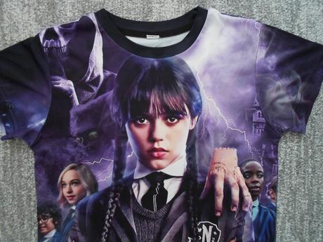 Fialové tričko triko krátký rukáv wednesday, 152