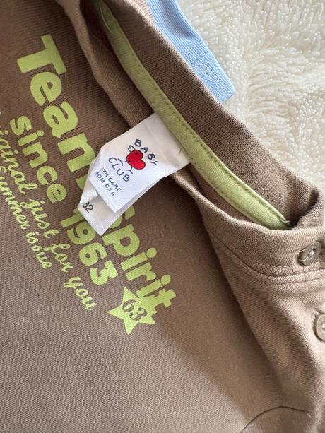 2 trička dlouhy rukáv, khaki c&a, c&a,62