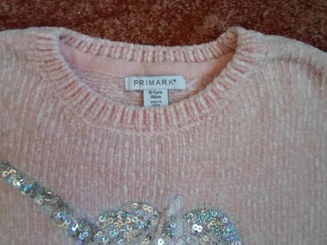 Růžový svetr svetřík, primark,146