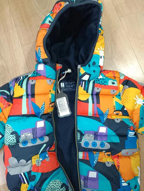 Zimní bunda s bagry, zvířátky 110 next, next,110