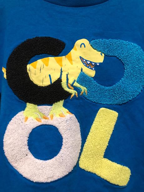 Modré triko s dinosaurem, 116