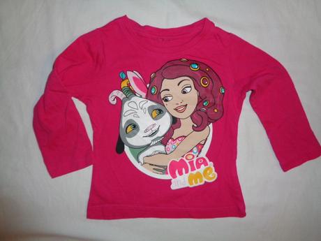 Krásné sytě růžové tričko s miou, 92