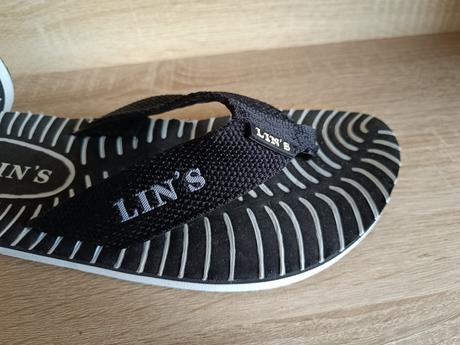 Černobílé žabky lins vel.38, 38