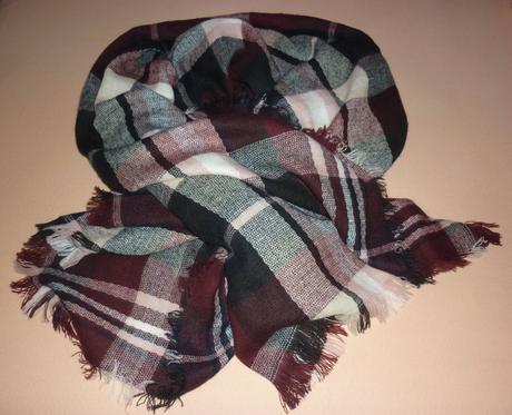 Vínová teplá šála takko fashion, takko