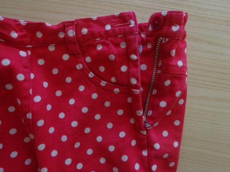 Tříčtvrťáky červené s puntíky, vel. 86, h&m,86
