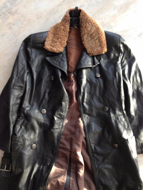Černý army kabát pravá kůže elazar vel.36-38,s,m, s