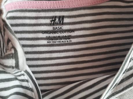 Dívčí triko, tričko, bílé s proužky, 134/140, h&m, h&m,134