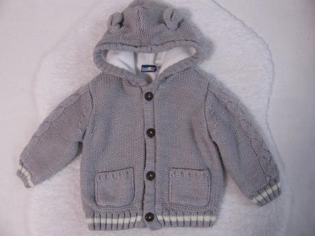 Přechodní šedá bundička s kapucí, lupilu,80