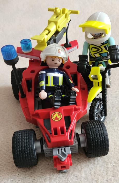 Playmobil action 70864 - hasičské auto, motorka,