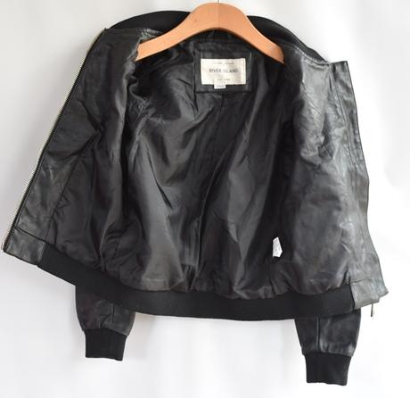 Koženková bunda vel. 7 - 8 let, river island,128