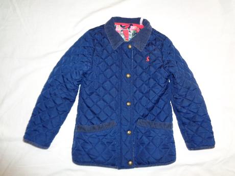 Luxusní modrý prošívaný kabát joules 122/128, 122
