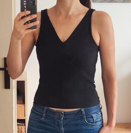 Dámské černé tílko top bez rukávů h&m, h&m,s