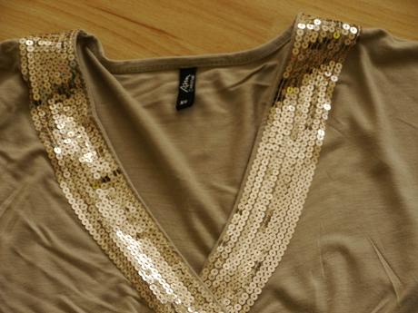 Bezove tricko s flitry xs, xs