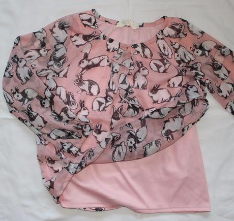 Am8. šifónová tunika s králíčky 6-7 let, h&m,116