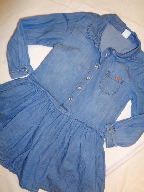 Pěkné odlehčené riflové šaty 98/104, baby,104