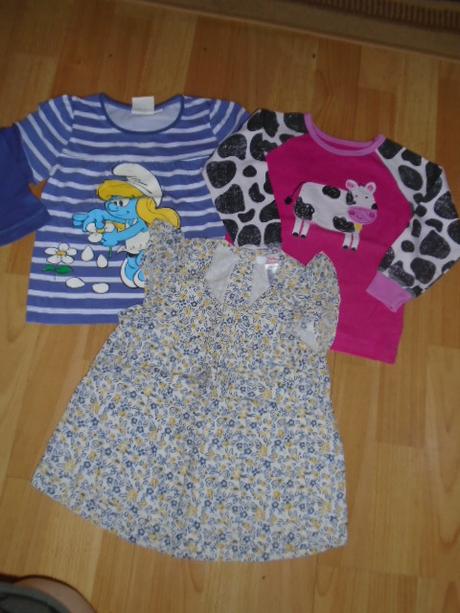 Tričko 3ks vel 92 šmoulinka, 92