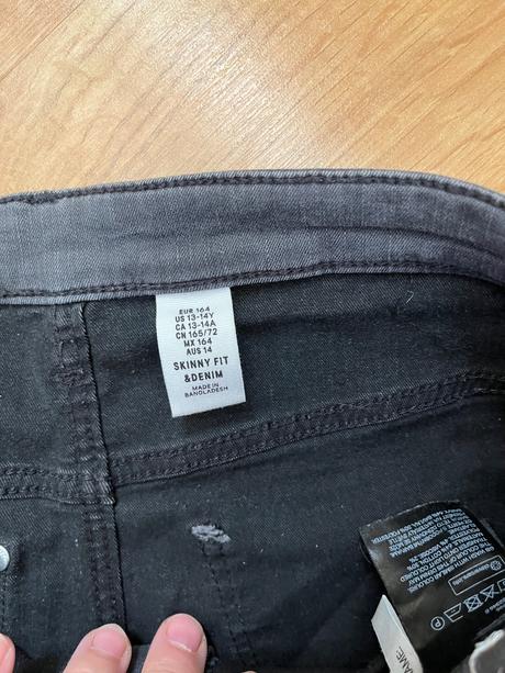 Džíny, rifle, skinny, h&m,164