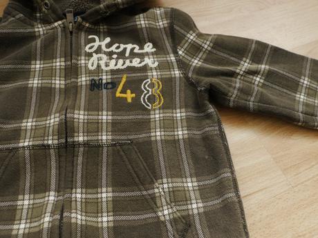 Hneda kostkovana velmi tepla mikina, h&m,122