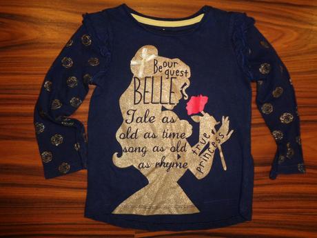 Luxusní modrozlaté tričko s růží, disney,98