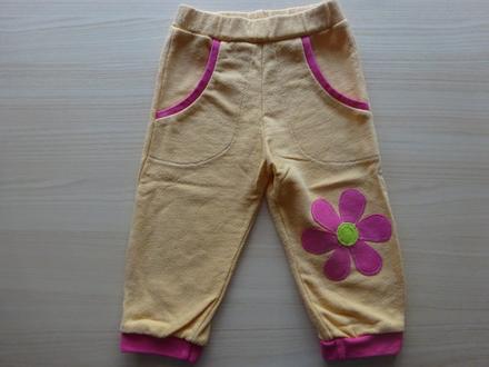 Tepláky žluté s kytičkou, vel. 86, 86