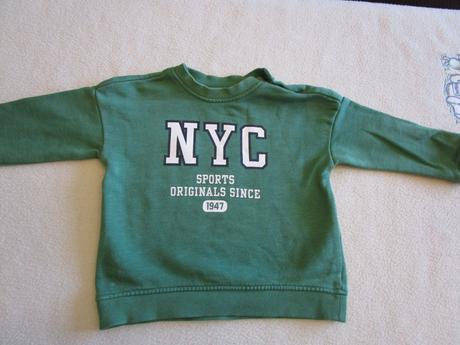 Pěkná zelená bavl. mikina z h&m, mírně oteplená, h&m,74