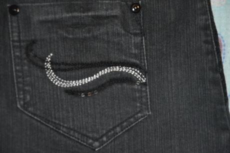 152 158 164 džínová elastická sukně s flitry, c&a,158