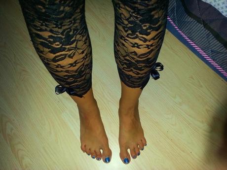 3/4 krajkove leginy, 38