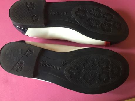 Baleriny lakovane s modrou spickou, kornecki,32