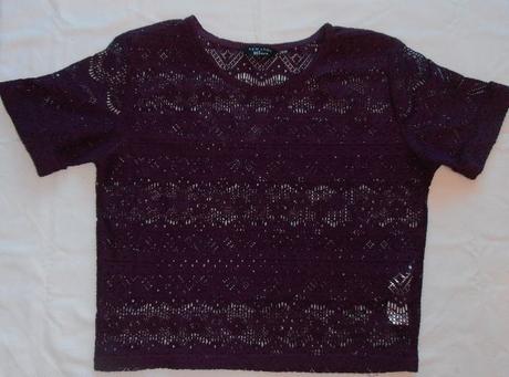 K177. fialová děrovaná halenka 12-13 let, new look,158