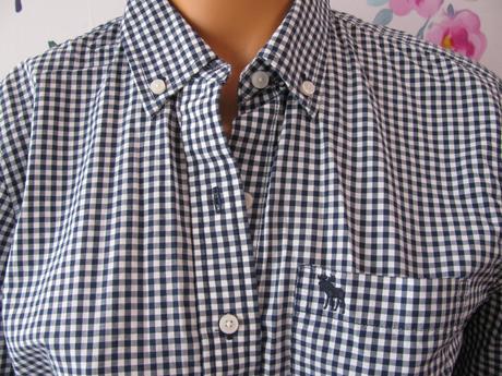 Dámská plátěná košilová halenka, modro bílá, abercrombie&fitch,l