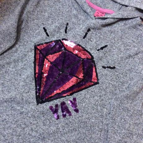 Tenčí mikina/tričko s drahokamem, 146