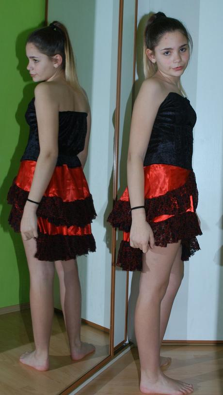 Karnevalové šaty španělská tanečnice červeno-černé, 